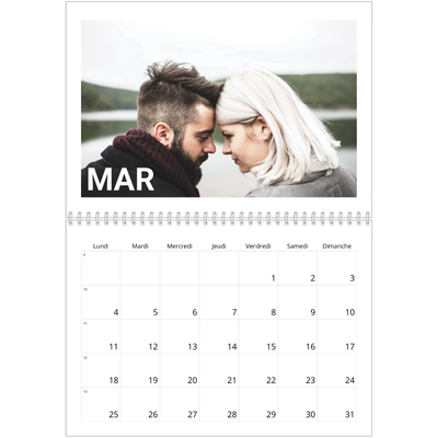 Calendrier photo A4 double (30 x 40 cm) — Grand mois [Mars]