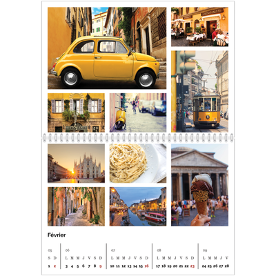 Calendrier photo A4 double (30 x 40 cm) — Diaporama symétrique [Février]