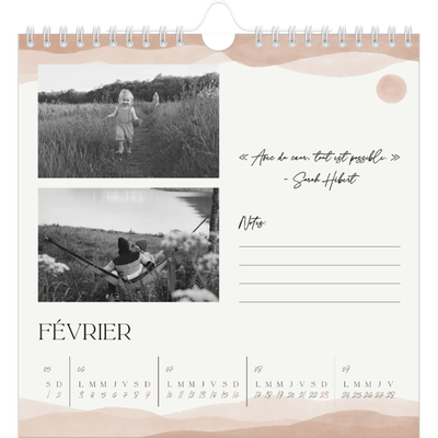 Calendriers annuels carré — Citations inspirantes [Février]