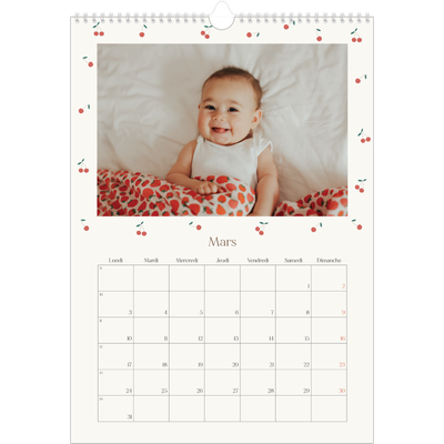 A3 Calendrier annuel — Cerise sur le bonheur [Mars]
