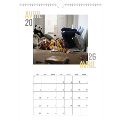 A3 Calendrier annuel — Type de couple [Avril]