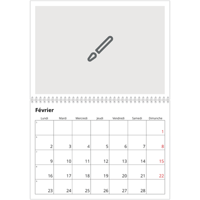 Calendrier photo A4 double (30 x 40 cm) — Créez votre produit [Février]