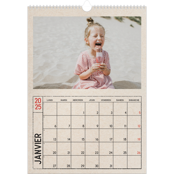 Calendrier photo A3 — Craft effet tampon