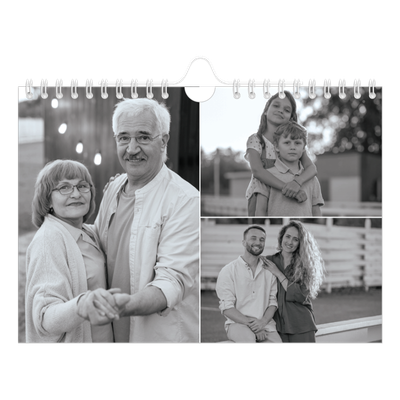 Calendrier photo A5 — Noir et blanc élégant [couverture]