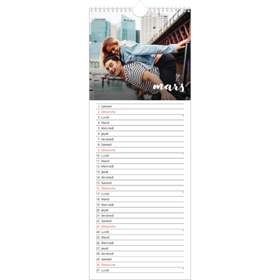 Calendrier mural long  — Superposition pinceau [Mars]