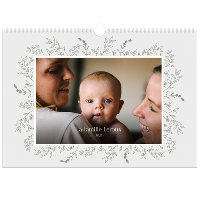 Calendrier photo A3 — Fleurs dessinées [couverture]
