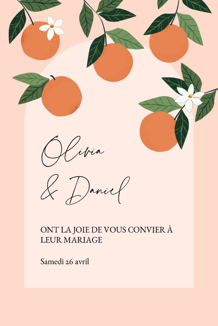 Cartons d'invitation — Agrumes festifs