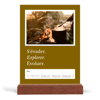 Calendrier de bureau support bois - portrait  — Terre éditoriale [couverture]