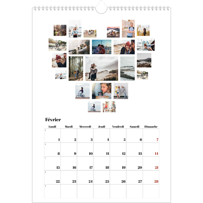 A3 Calendrier annuel — Formes et collage [Février]