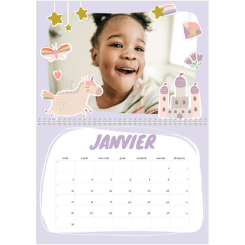 Calendrier photo A4 double — Licorne magique