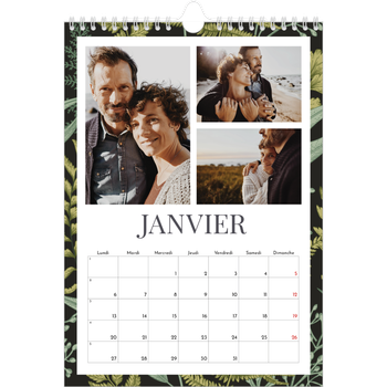 Calendrier photo A4 — Papier peint floral