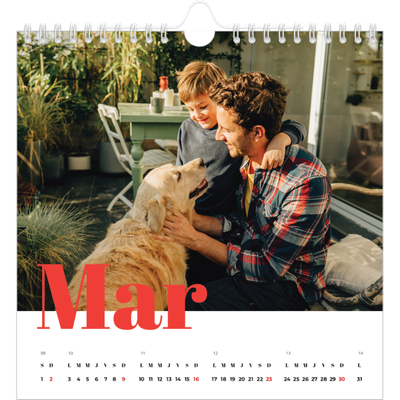 Calendriers annuels carré — Une année audacieuse [Mars]