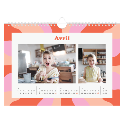 Calendrier photo A4 — Jeu de motifs [Avril]