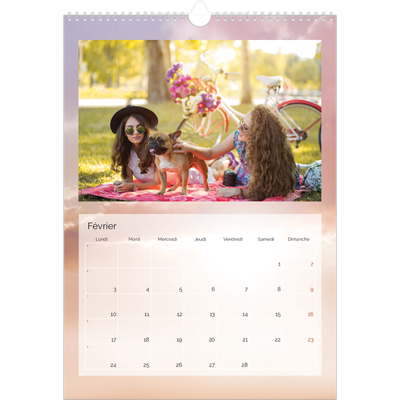 A3 Calendrier annuel — La tête dans les nuasges [Février]