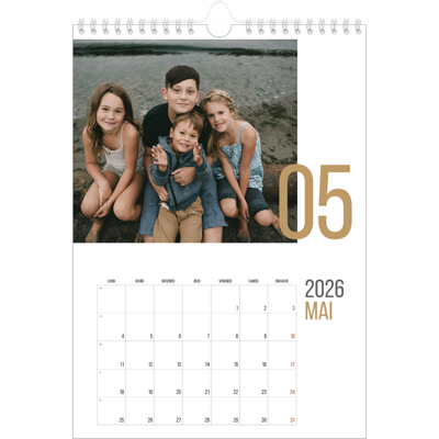 Calendrier photo A4 (20 x 30 cm) — Numéros mensuels [couverture]