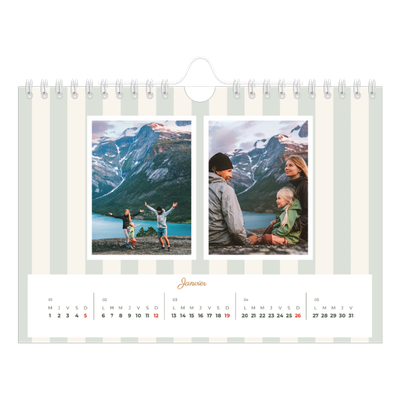 Calendrier photo A5 — Lettrages et rayures [Janvier]