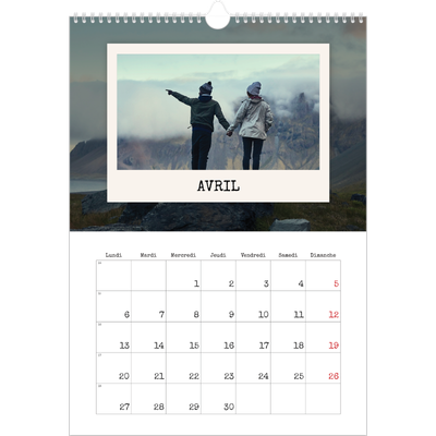 A3 Calendrier annuel — L'édition portrait [Avril]