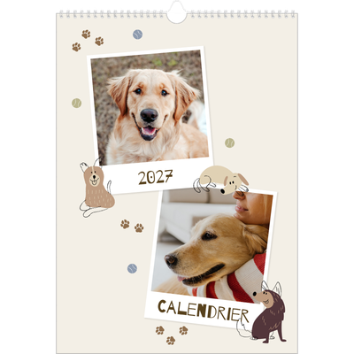 A3 Calendrier annuel — Chiot joueur [couverture]