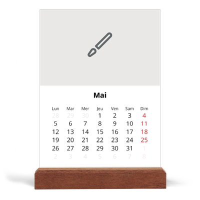 Calendrier de bureau support bois - portrait  — Créez votre produit [couverture]