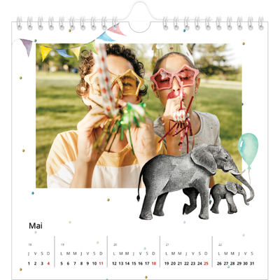 Calendriers annuels carré — Safari aquarelle [couverture]