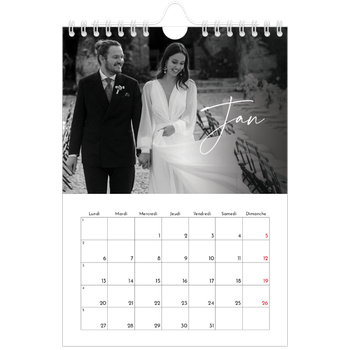 Calendrier photo A5 — Écriture élégante