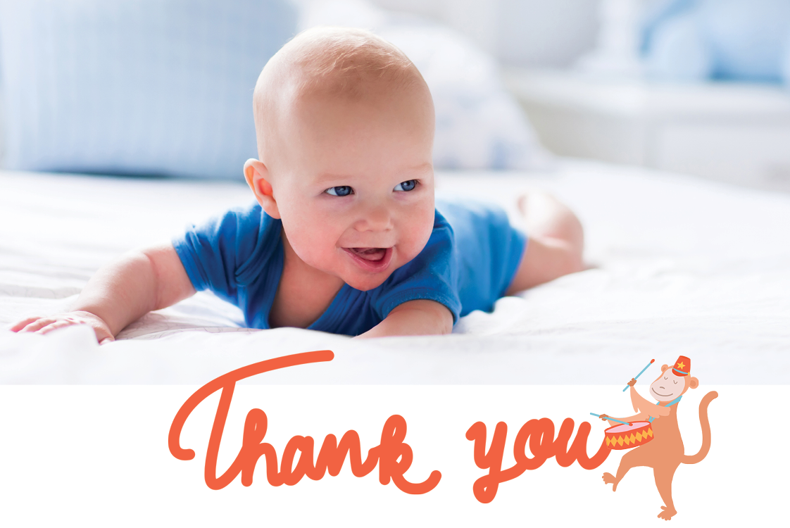 Carte de remerciement — Animaux rigolos