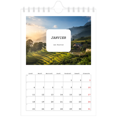 Calendrier photo A5 — Toute l'histoire [Janvier]