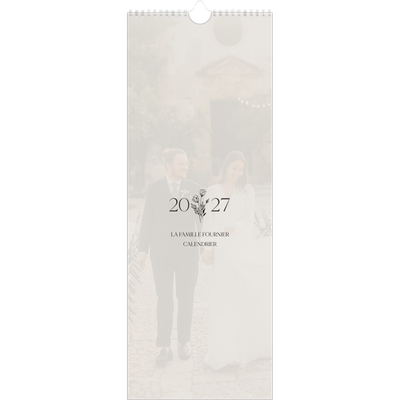 Calendrier mural long  — Initiales fleuries [couverture]
