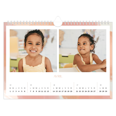 Calendrier photo A4 — Effet pinceau [Avril]