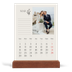 Calendrier de bureau support bois - portrait  — Initiales fleuries [Mars]