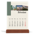 Calendrier de bureau support bois - portrait  — Vues du monde [Février]