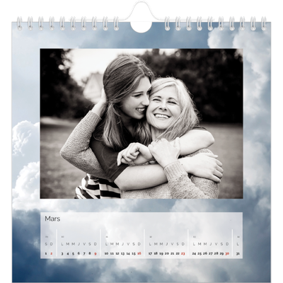 Calendriers annuels carré — La tête dans les nuasges [Mars]