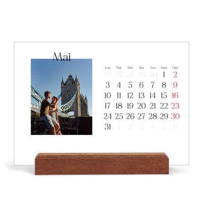 Calendrier de bureau support bois - paysage   — Mon carnet de voyage [couverture]