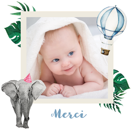 Carte de remerciement — Safari aquarelle