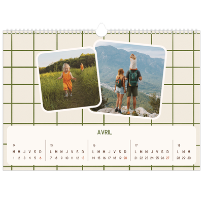 Calendrier photo A3 — Motifs rétros [Avril]