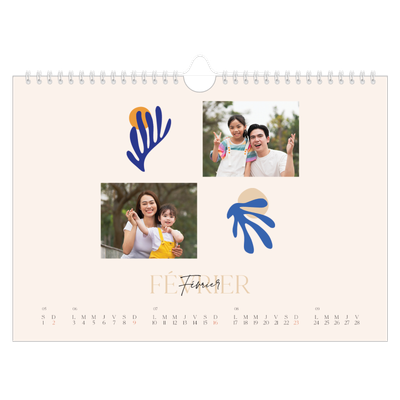 Calendrier photo A4 — Coraux minimalistes [Février]