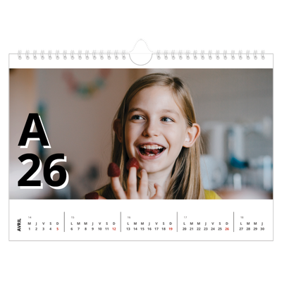 Calendrier photo A4 — Jolie lettre [Avril]