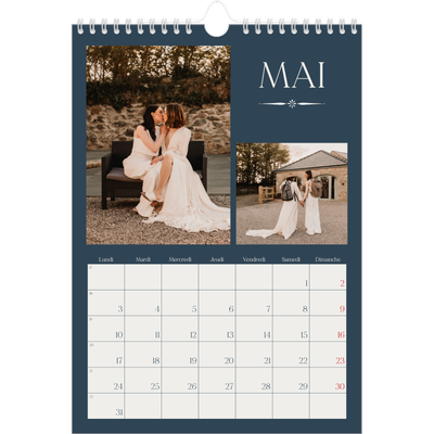 Calendrier photo A4 (20 x 30 cm) — Ardoise et sérifs [Mai]