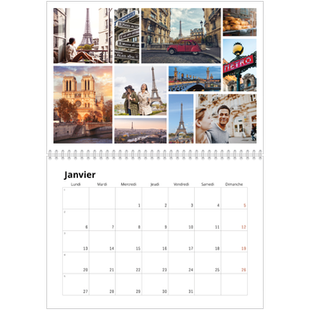 Calendrier photo A4 double — Diaporama asymétrique