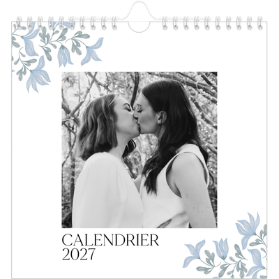 Calendriers annuels carré — Romance en bleu et blanc [couverture]