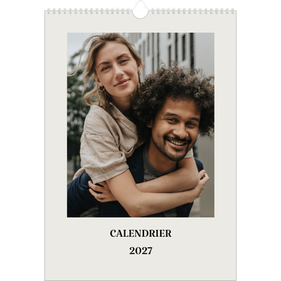 A3 Calendrier annuel — Ivoire simple [couverture]