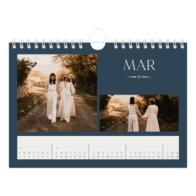 Calendrier photo A5 — Ardoise et sérifs [Mars]
