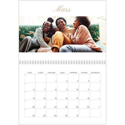 Calendrier photo A4 double (30 x 40 cm) — Diaporama [Mars]