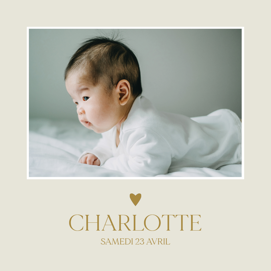 Cartons d'invitation — Petit cœur doré