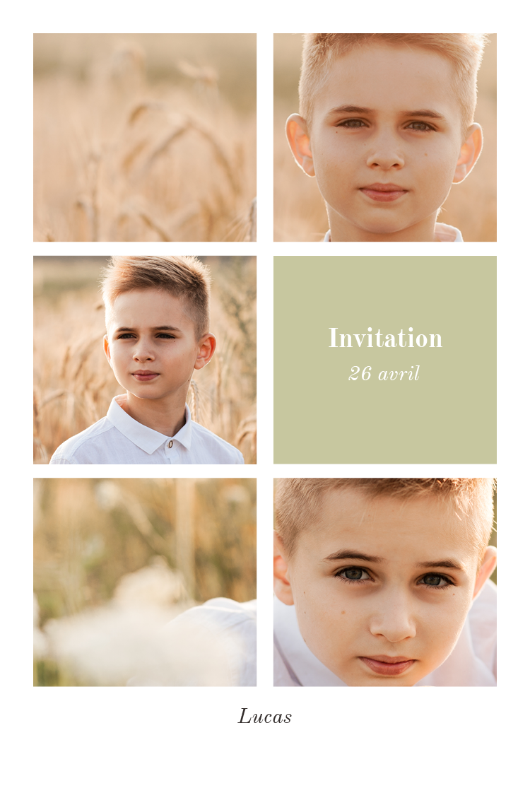 Cartons d'invitation — Grille collage