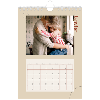 Calendrier photo A5 — Texte asymétrique