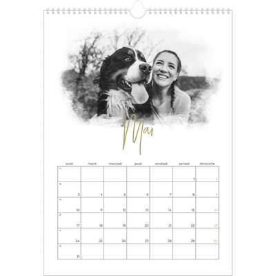 A3 Calendrier annuel — Effet photo [Mai]