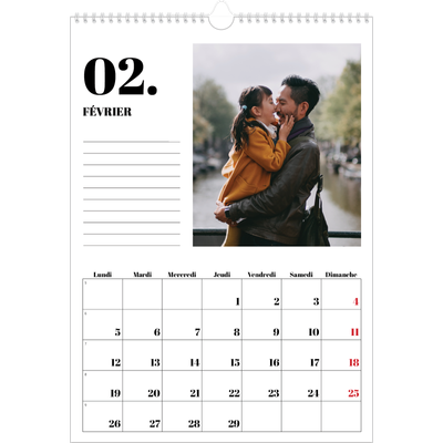 A3 Calendrier annuel — Sérif et moments [Février]