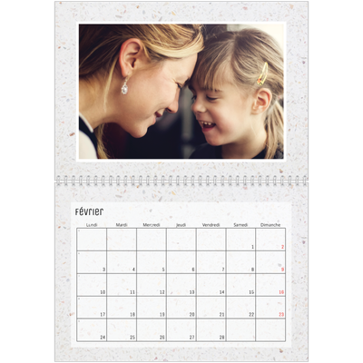 Calendrier photo A4 double (30 x 40 cm) — Effet marbre [Février]