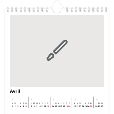 Calendriers annuels carré — Créez votre produit [Avril]